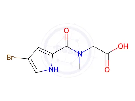 Chemical structure of N-(4-bromo-1H-pyrrole-2-carbonyl)-N-methylglycine