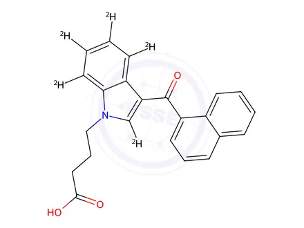 Chemical structure of JWH-073 (Indole-d5) Butanoic Acid (1.0mg/ml in Acetonitrile)