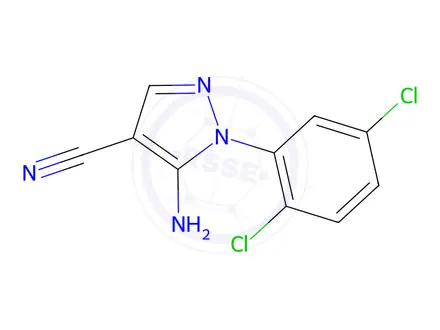 Chemical structure of 5-Amino-1-(2,5-dichlorophenyl)-1H-pyrazole-4-carbonitrile