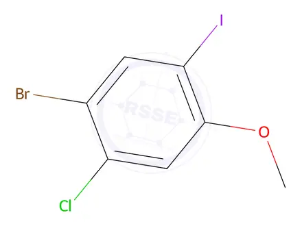Chemical structure of 1-Bromo-2-chloro-5-iodo-4-methoxy-benzene