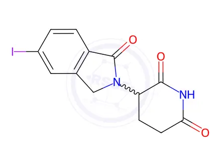 Chemical structure of 3-(5-Iodo-1-oxoisoindolin-2-yl)piperidine-2,6-dione