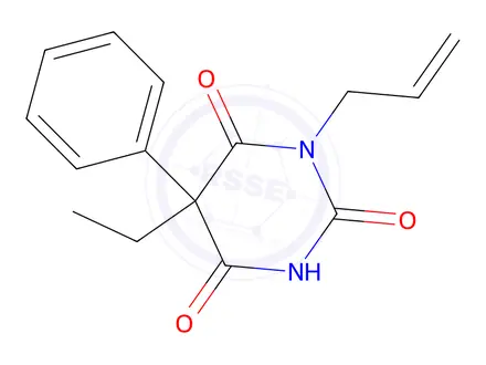 Chemical structure of 1-Allyl-5-ethyl-5-phenylpyrimidine-2,4,6(1H,3H,5H)-trione