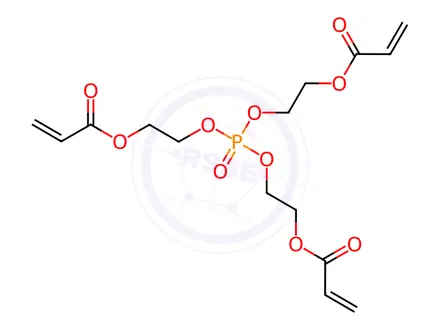 Chemical structure of phosphinylidynetris(oxyethylene) triacrylate