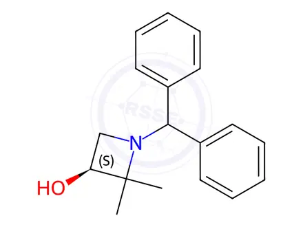 Chemical structure of (3S)-1-benzhydryl-2,2-dimethyl-azetidin-3-ol