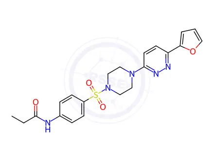 Chemical structure of N-(4-((4-(6-(Furan-2-yl)pyridazin-3-yl)piperazin-1-yl)sulfonyl)phenyl)propionamide