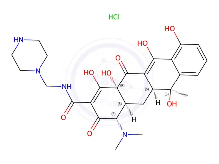Chemical structure of Piperazinylmethyltetracycline Hydrochloride (1:x)