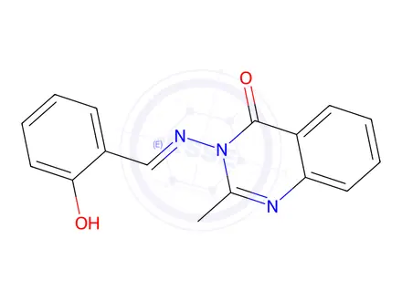 Chemical structure of 3-[(2-Hydroxy-benzylidene)-amino]-2-methyl-3H-quinazolin-4-one