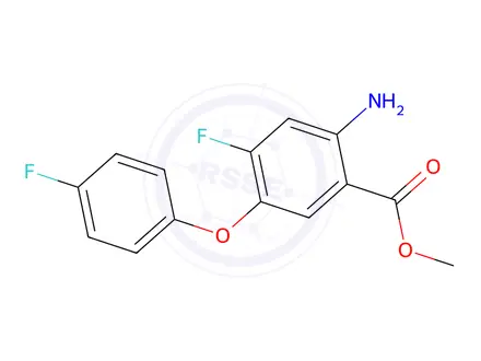 Chemical structure of methyl 2-amino-4-fluoro-5-(4-fluorophenoxy)benzoate
