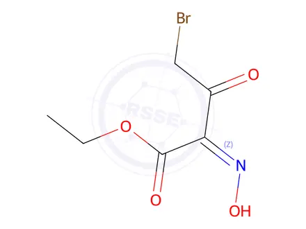 Chemical structure of Ethyl (Z)-4-bromo-2-(hydroxyimino)-3-oxobutanoate