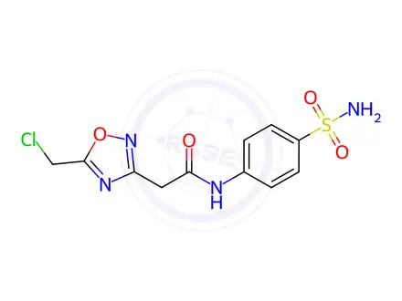 Chemical structure of 2-(5-(Chloromethyl)-1,2,4-oxadiazol-3-yl)-N-(4-sulfamoylphenyl)acetamide