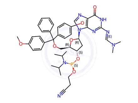 Chemical structure of DMT-dG(dmf) Phosphoramidite