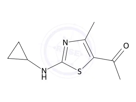 Chemical structure of 1-(2-(Cyclopropylamino)-4-methylthiazol-5-yl)ethanone