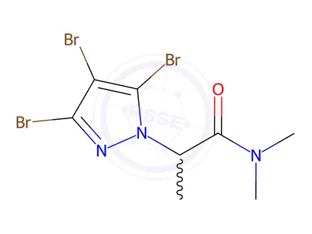 Chemical structure of 3,4,5-Tribromo-N,N,α-trimethyl-1H-pyrazole-1-acetamide