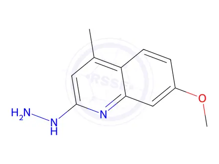 Chemical structure of 2-hydrazinyl-7-methoxy-4-methylquinoline