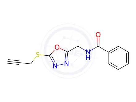 Chemical structure of N-((5-(Prop-2-yn-1-ylthio)-1,3,4-oxadiazol-2-yl)methyl)benzamide