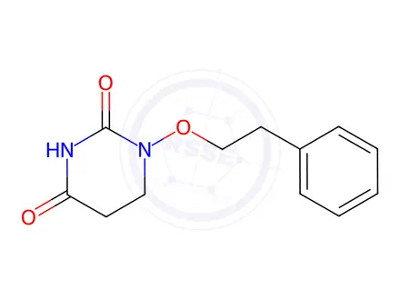 Chemical structure of 2,4(1H,3H)-Pyrimidinedione, 5,6-dihydro-1-phenethyloxy-