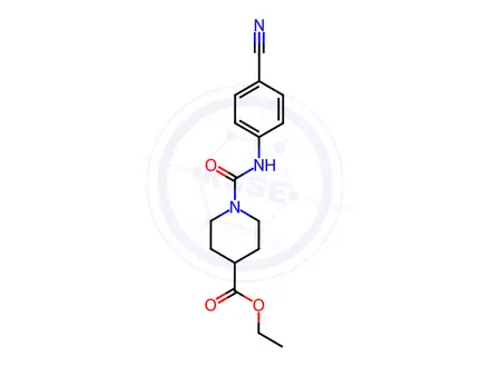 Chemical structure of Ethyl 1-[(4-cyanophenyl)carbamoyl]piperidine-4-carboxylate
