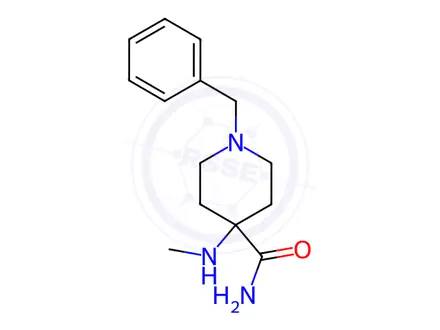 Chemical structure of 1-Benzyl-4-(methylamino)piperidine-4-carboxamide