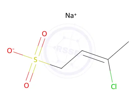 Chemical structure of sodium 3-chlorobut-2-ene-1-sulphonate