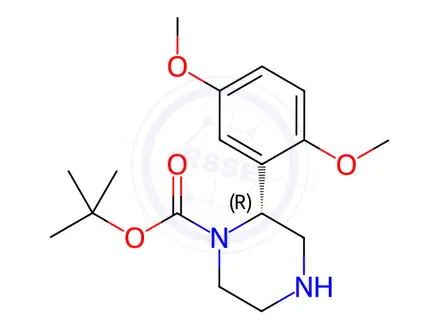 Chemical structure of tert-Butyl (R)-2-(2,5-dimethoxyphenyl)piperazine-1-carboxylate