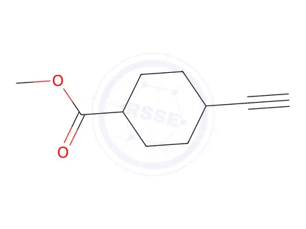 Chemical structure of methyl (trans-4-ethynylcyclohexane-1-carboxylate