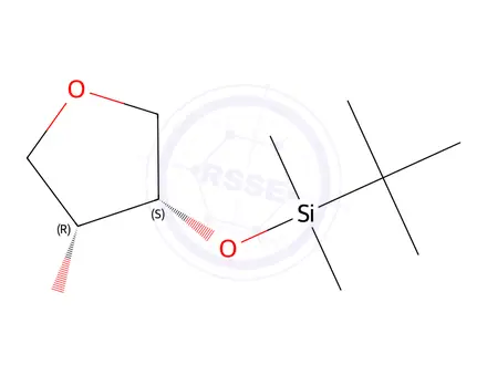 Chemical structure of (3R,4S)-4-((tert-butyldimethylsilyl)oxy)tetrahydrofuran-3-ol
