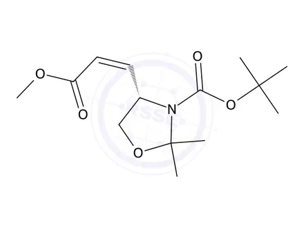 Chemical structure of Methyl (S,Z)-3-(3-Boc-2,2-dimethyloxazolidin-4-yl)acrylate