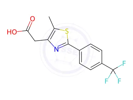 Chemical structure of 2-{5-Methyl-2-[4-(trifluoromethyl)phenyl]-1,3-thiazol-4-yl}acetic acid