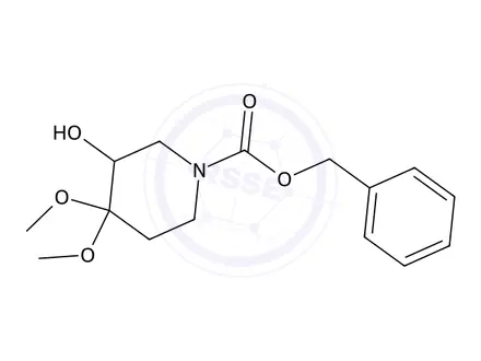 Chemical structure of Benzyl 3-hydroxy-4,4-dimethoxypiperidine-1-carboxylate