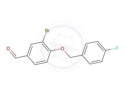Chemical structure of 3-Bromo-4-[(4-fluorobenzyl)oxy]benzenecarbaldehyde