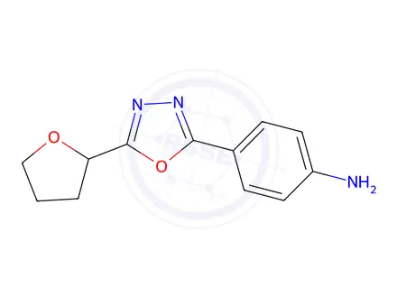 Chemical structure of 4-(5-(Tetrahydrofuran-2-yl)-1,3,4-oxadiazol-2-yl)aniline