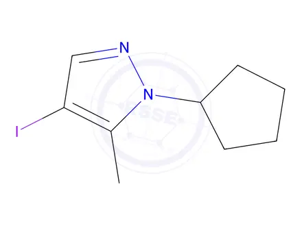 Chemical structure of 1-Cyclopentyl-4-iodo-5-methyl-1H-pyrazole