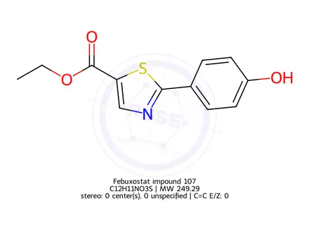 Chemical structure of Febuxostat impound 107