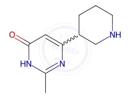 Chemical structure of 2-Methyl-6-piperidin-3-yl-pyrimidin-4-ol dihydrochloride