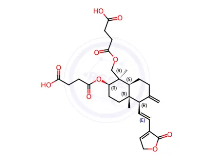 Chemical structure of Dehydroandrographolide succinate