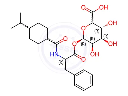 Chemical structure of Nateglinide Impurity 8 (Nateglinide Acyl-Beta-D-glucuronide)