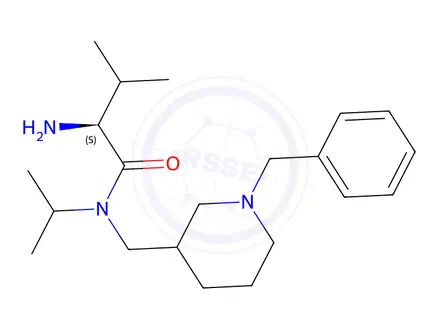 Chemical structure of (2S)-2-Amino-N-((1-benzylpiperidin-3-yl)methyl)-N-isopropyl-3-methylbutanamide