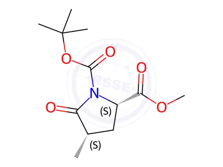 Chemical structure of Methyl (2S,4S)-1-(tert-butoxycarbonyl)-4-methylpyroglutamate