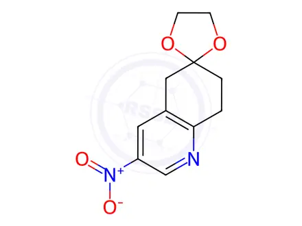 Chemical structure of 3-Nitro-7,8-dihydro-5H-spiro[quinoline-6,2'-[1,3]dioxolane]