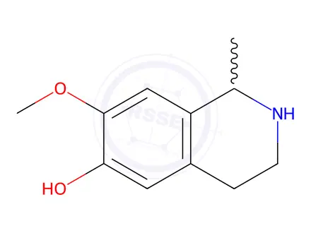 Chemical structure of 7-Methoxy-1-methyl-1,2,3,4-tetrahydro-isoquinolin-6-ol