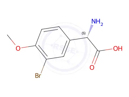 Chemical structure of (S)-2-Amino-2-(3-bromo-4-methoxyphenyl)acetic acid