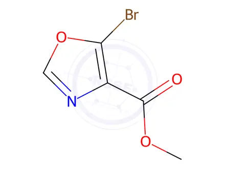 Chemical structure of 4-Oxazolecarboxylic acid, 5-bromo-, methyl ester