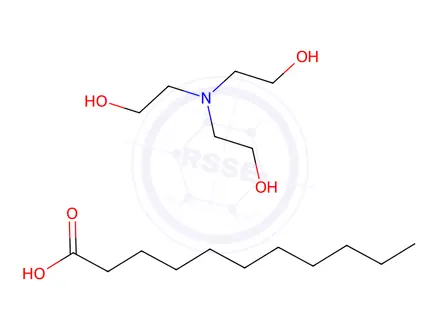 Chemical structure of undecanoic acid, compound with 2,2',2''-nitrilotriethanol (1:1)