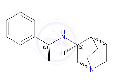Chemical structure of (3S)-N-[(1S)-1-phenylethyl]-1-azabicyclo[2.2.2]octan-3-amine