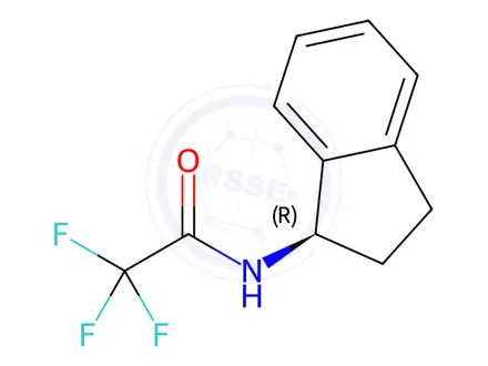 Chemical structure of (-)-N-Trifluoroacetyl-1-aminoindan