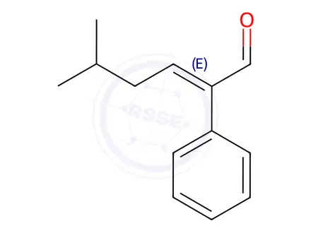 Chemical structure of 5-methyl-2-phenyl-2-hexenal