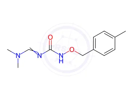 Chemical structure of N,N-dimethyl-N'-(((4-methylbenzyl)oxy)carbamoyl)formimidamide
