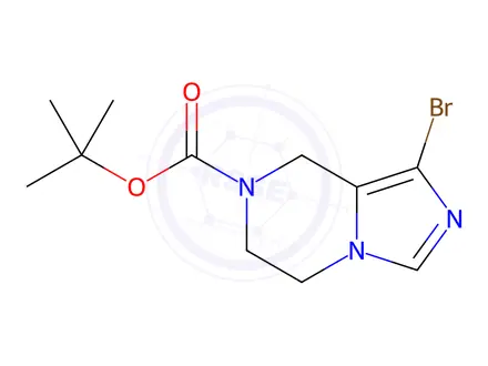 Chemical structure of Tert-Butyl 1-bromo-5,6-dihydroimidazo-[1,5-a]pyrazine-7(8H)-carboxylate