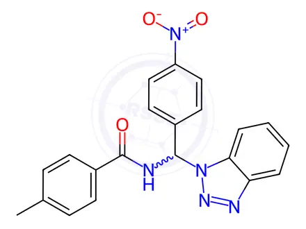 Chemical structure of N-((1H-benzo[d][1,2,3]triazol-1-yl)(4-nitrophenyl)methyl)-4-methylbenzamide