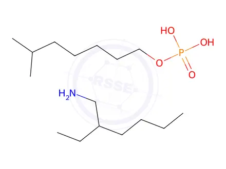 Chemical structure of isooctyl dihydrogen phosphate, compound with 2-ethylhexylamine (1:2)